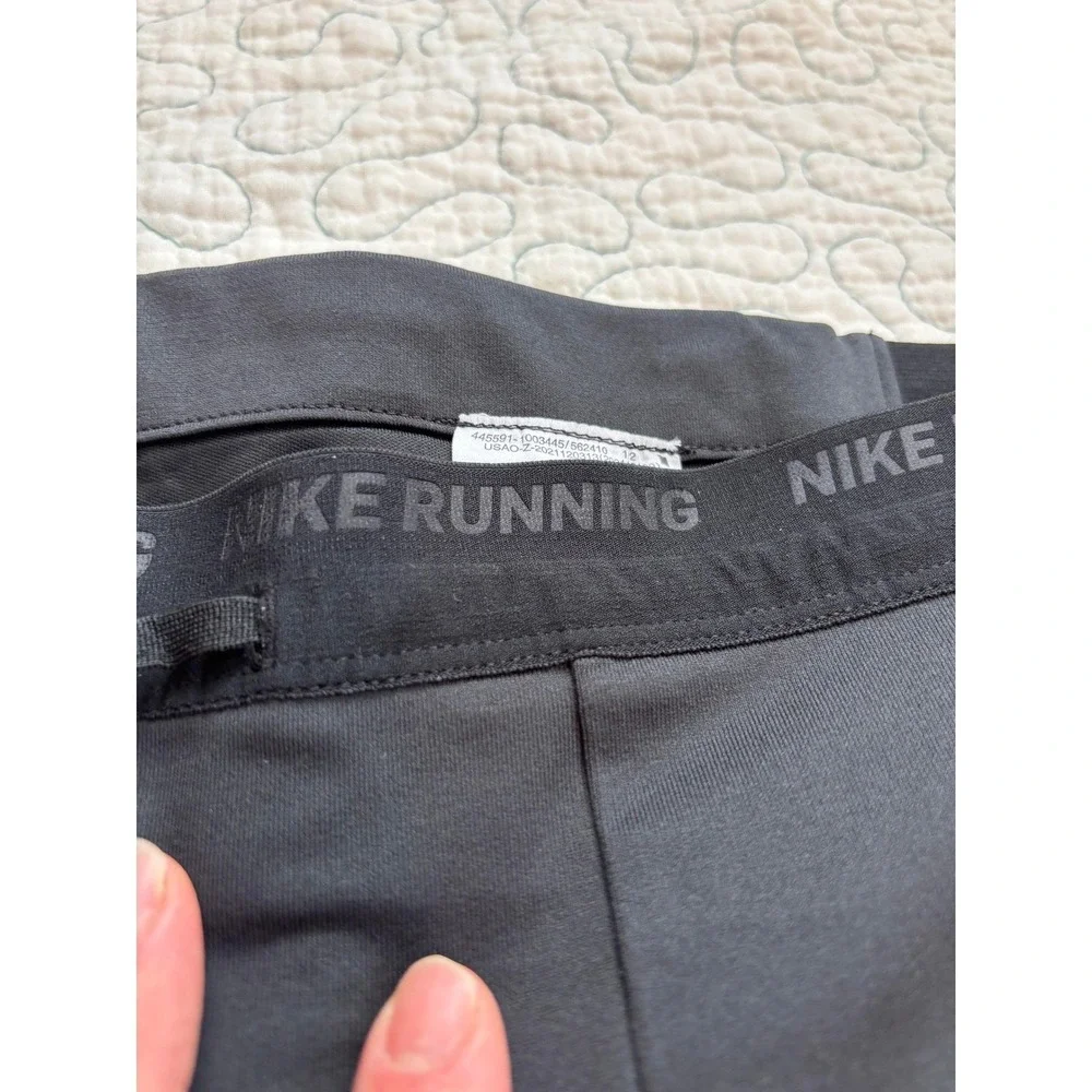 Nike Dri-FIT Mens Running Pants Black Tight Fit‎ Training Size XL #617